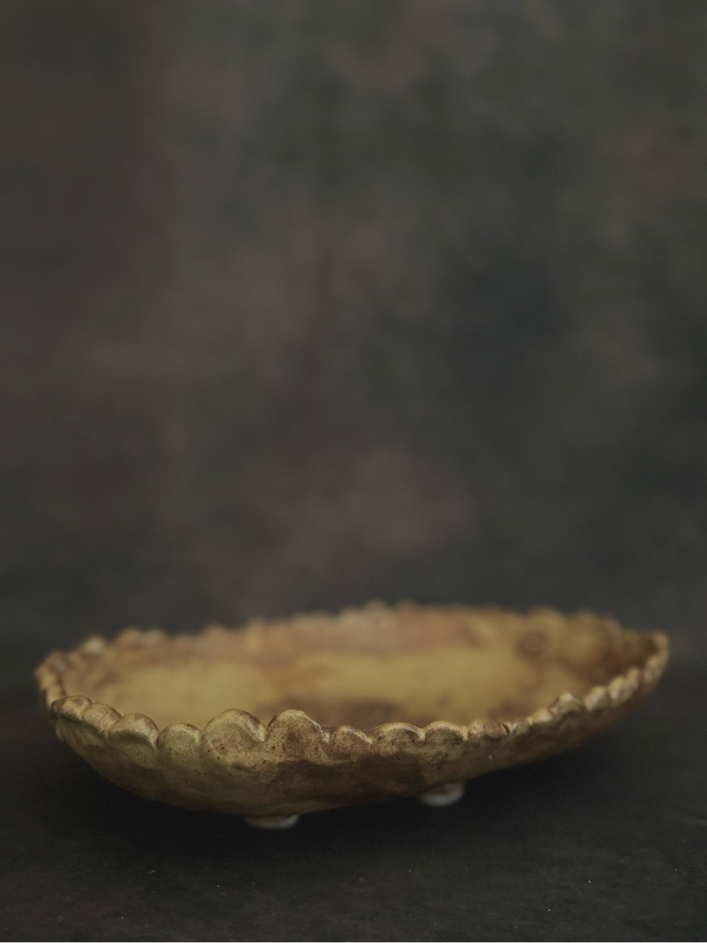 Vintage Studio Pottery Tray Organic Coil Form Textured Ceramic Dish